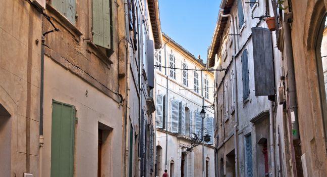 Typical house of Provence. Old streets of Arles. France. Arles.