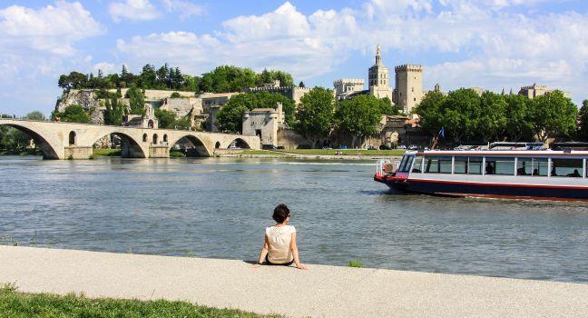 Avignon, Cityscape with river Rhone