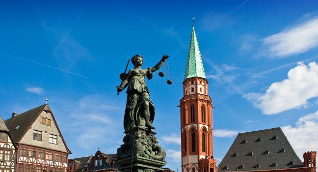 Statue of Lady Justice in Frankfurt's central square; Shutterstock ID 13753837; Project/Title: Fodors; Downloader: Melanie Marin