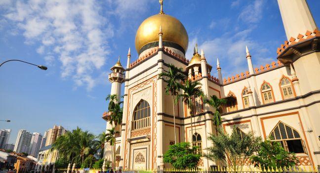Exterior, Sultan Mosque, Kampong Glam, Singapore, Asia.