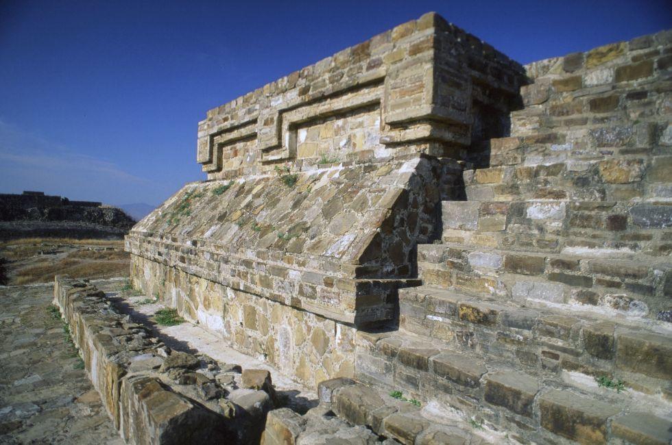 The ruins of Monte Alban in Oaxaca, Mexico