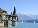 Roaman tower of the famous Oberfofen castle at the lake Thun, Switzerland; Shutterstock ID 38992744; Project/Title: Fodors; Downloader: Melanie Marin