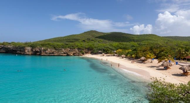 The beautiful Grande Knip Beach on the island of Curacao Caribbean;  