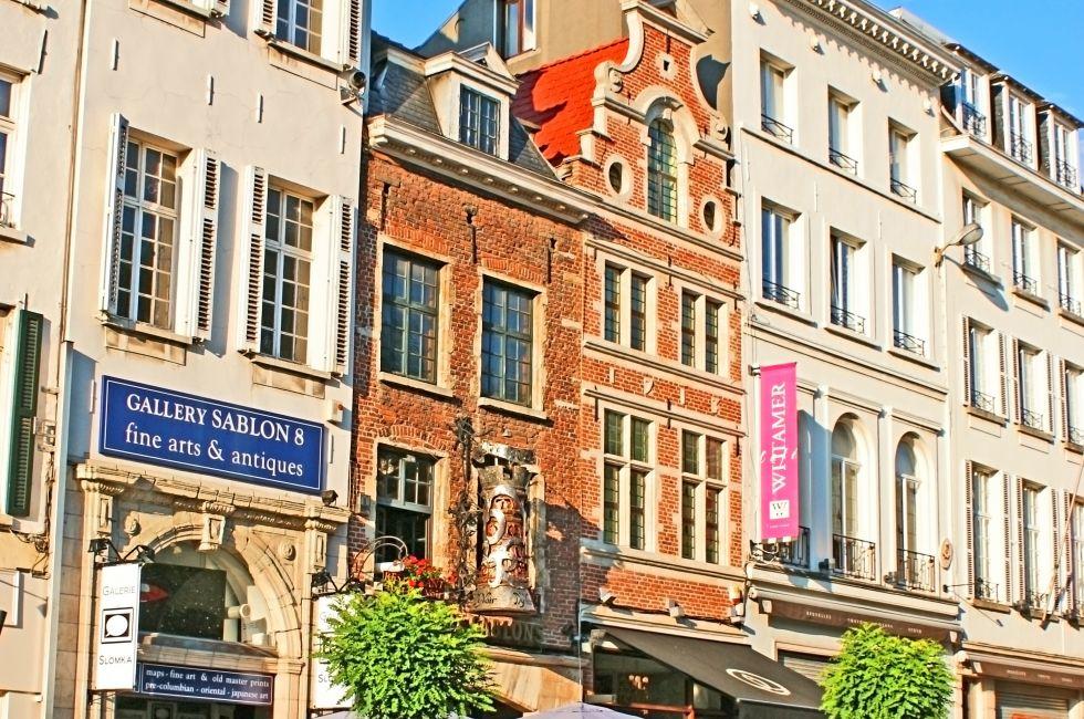 BRUSSELS, BELGIUM - JUNE 29, 2010: Place du Grand Sablon boasts antique stores, boutiques, hotels, restaurants, auction houses,  pastry shops and Belgian chocolatiers, on June 29 in Brussels.