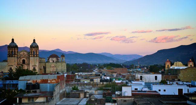 Oaxaca city view during sunset