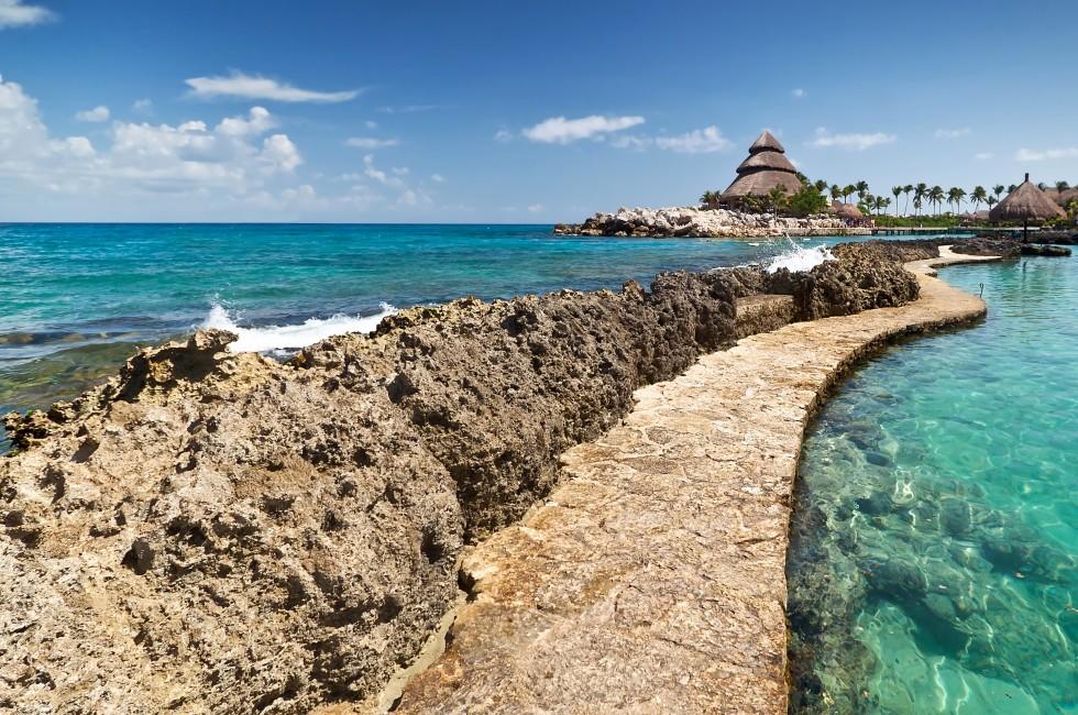 Path at the Caribbean Sea in Mexico; 