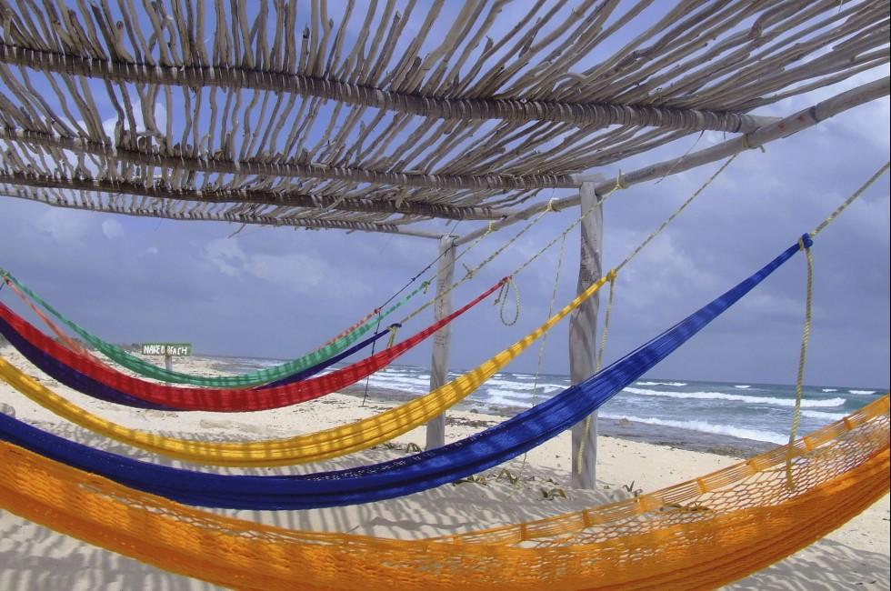 Colorful hammock on Cozumel island.