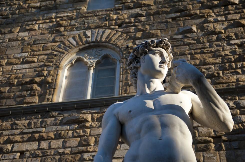 Michelangelo's David statue in Florence, Italy.