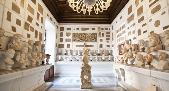 Inside one of the rooms of the Capitoline Museums in Rome, Italy  The museum was opened to the public at the wish of Pope Clement XII in 1734.