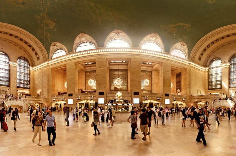 The Interior of Grand Central Station in New York City, NY. The terminal is the largest train station in the world by number of platforms having 44.