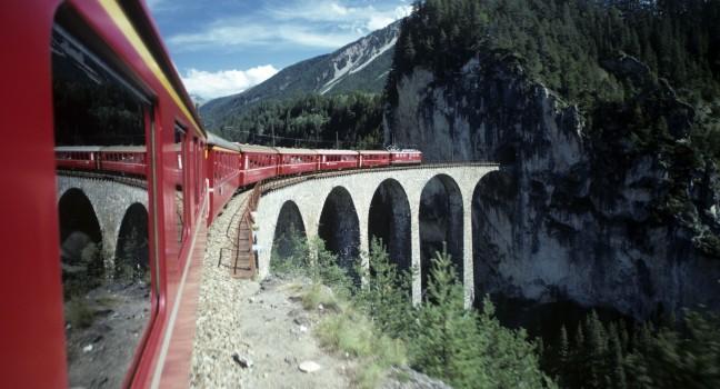 The Landwasser Viaduct, Graub&#xfc;nden, Switzerland