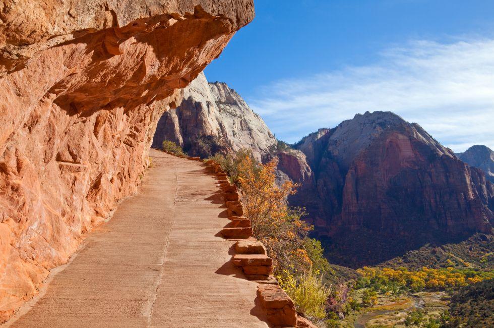 The trail to Angels Landing in Zion Canyon National Park, Utah.