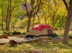 Autumn tent camping in Zion National Park - Watchman Campground