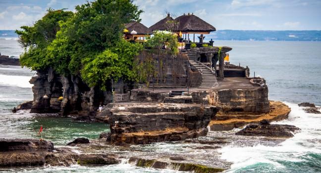 Tanah Lot Temple on Sea in Bali Island Indonesia; 