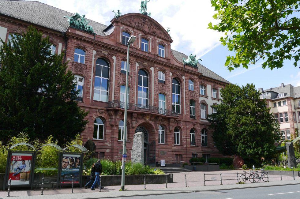 FRANKFURT - JUNE 30 2013: The facade of the Senckenberg Museum in Frankfurt am Main, Germany