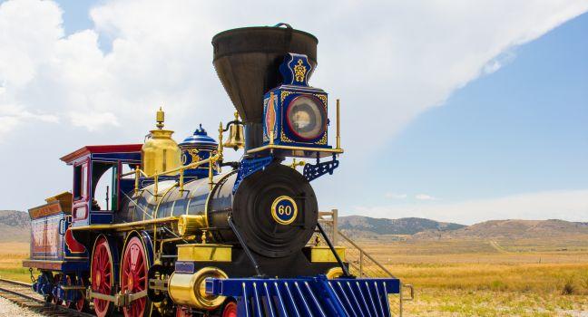 Locomotive in Utah America Golden Spike.