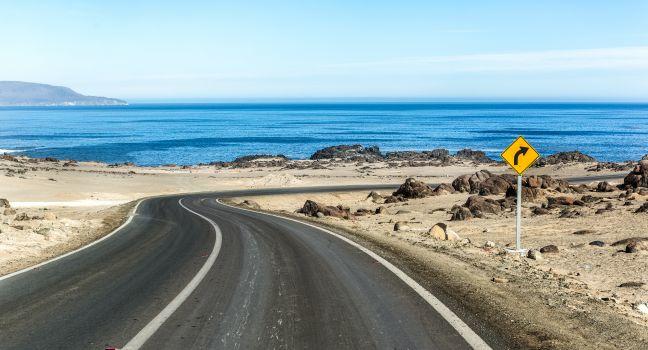 Roads in Bahia Inglesa, northern Chile