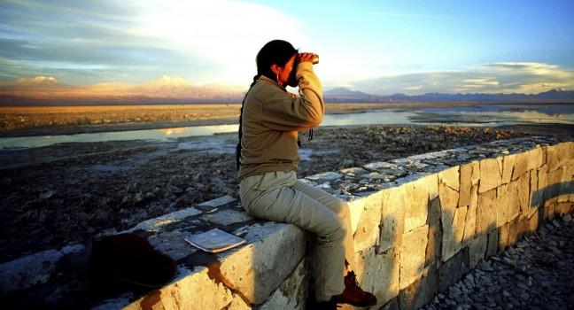 Woman, Landscape; Atacama Desert, El Norte Grande, Chile