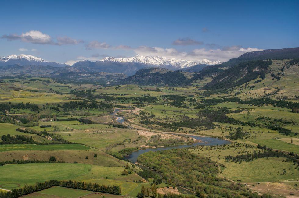 Panoramic view of the valley in Chilean Coyhaique