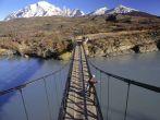 Suspension Bridge Trail to Paine Massif, Torres del Paines National Park, Patagonia Chile, South America