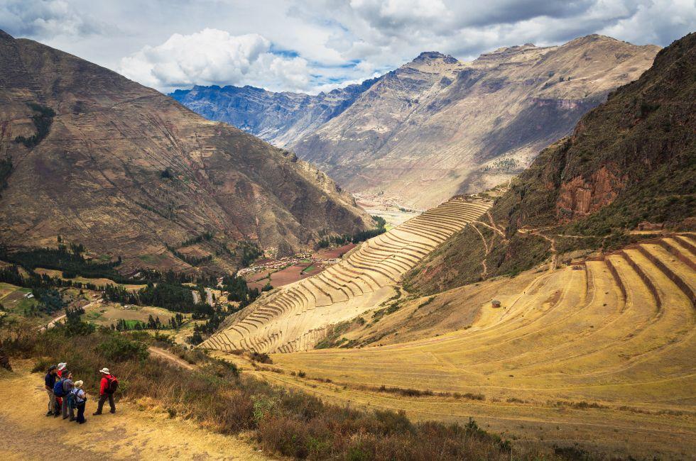 Peru, Pisac - Inca ruins in the sacred valley in the Peruvian Andes