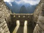 Detail of Inca wall in the ancient city of Machu Picchu, Peru; 