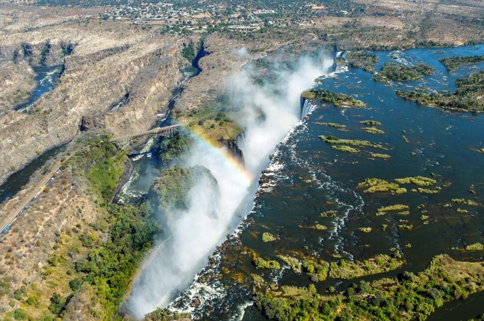 majestic view with Victoria falls(