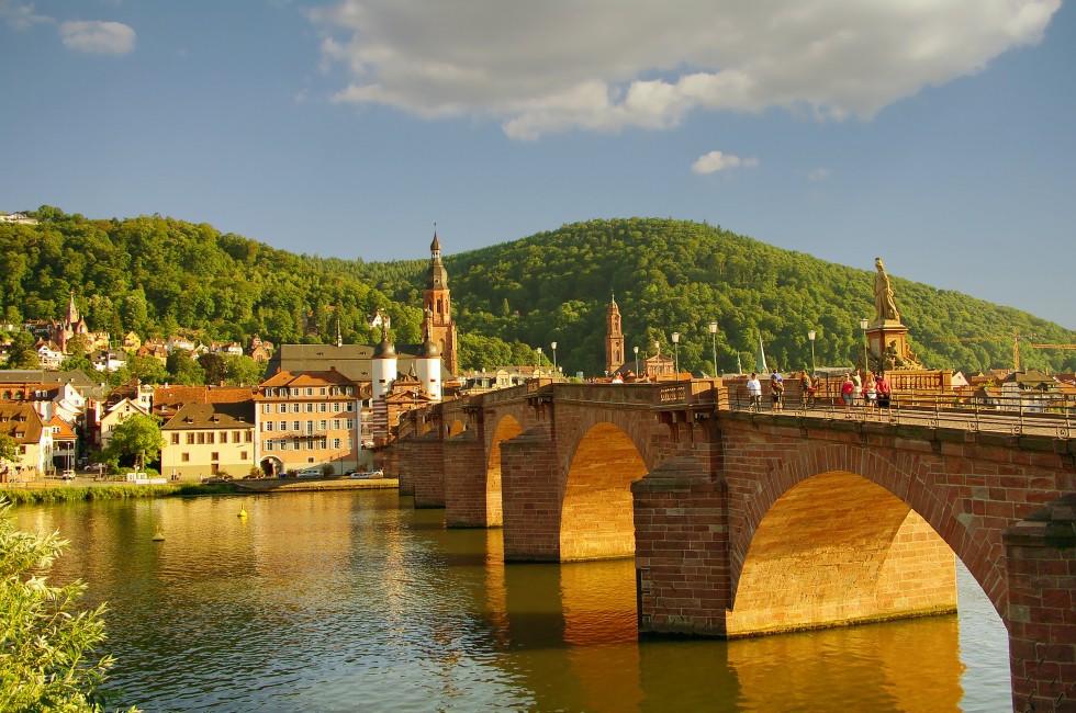Heidelberger Old Bridge and river, summer 2010