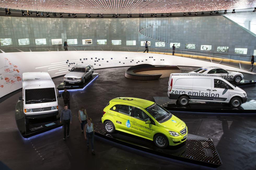 Stuttgart, Germany - May 25: Mercedes automobile inside the Mercedes-Benz Museum in Stuttgart, Germany, on May 25, 2014. The museum covers the history of the Mercedes-Benz and the brands associated.; Shutterstock ID 196333070; Project/Title: Pacific Northw