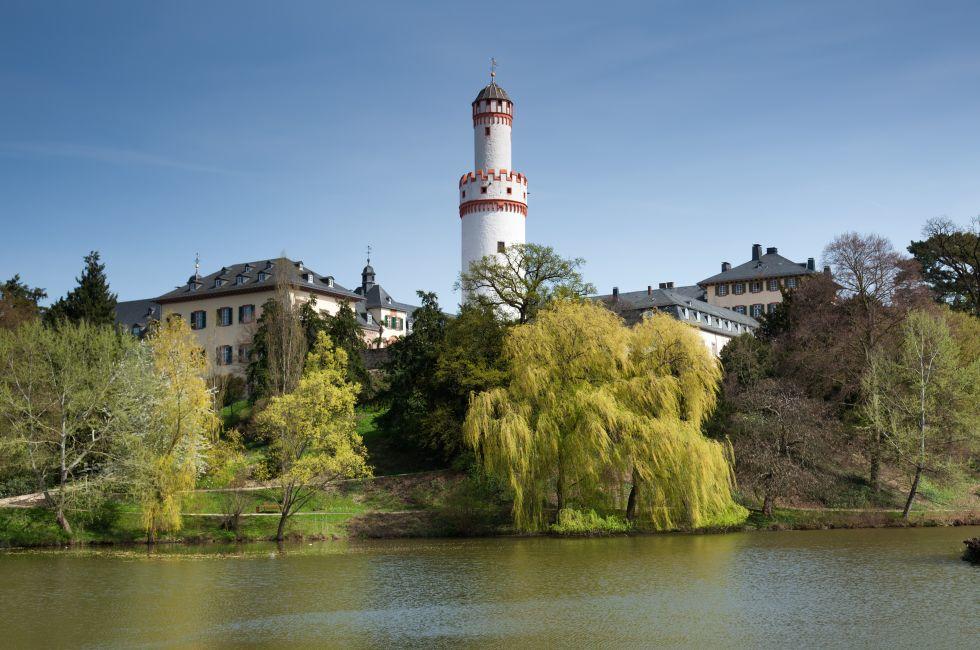 The Castle gardens in Bad Homburg, a famous spa town popular with tourists near Frankfurt, Germany.