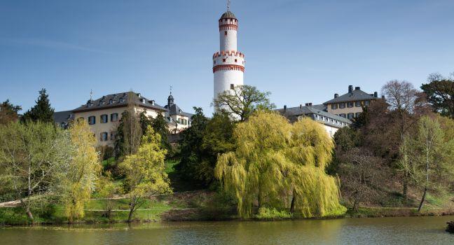 The Castle gardens in Bad Homburg, a famous spa town popular with tourists near Frankfurt, Germany.