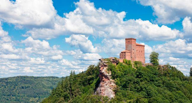 The fortress Trifels in Germany on a sunny day.