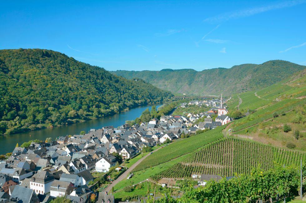 The famous Wine Village of Ediger-Eller at Mosel River in Mosel Valley,Rhineland-Palatinate,Germany.