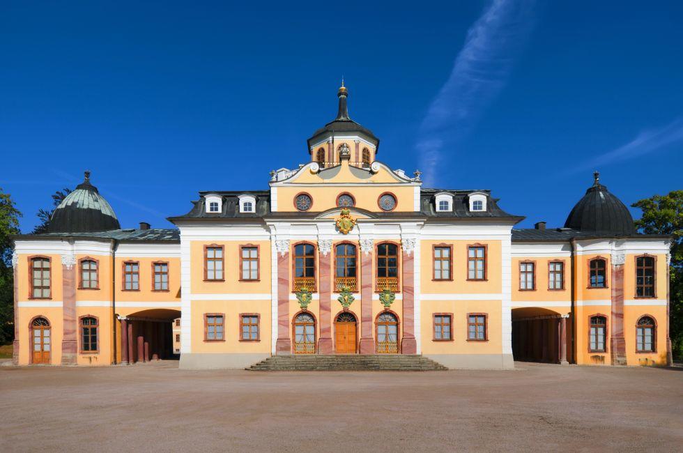 Baroque Belvedere Castle, main building. Thuringia, Germany.