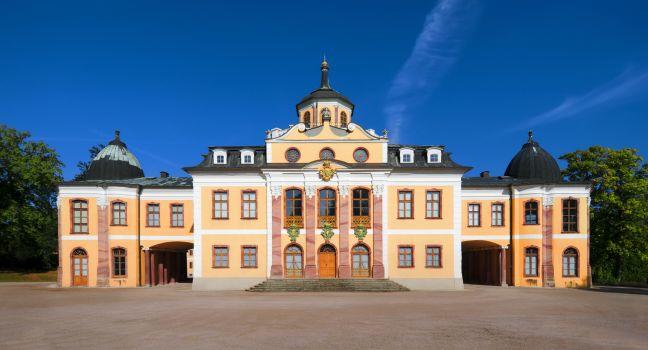Baroque Belvedere Castle, main building. Thuringia, Germany.