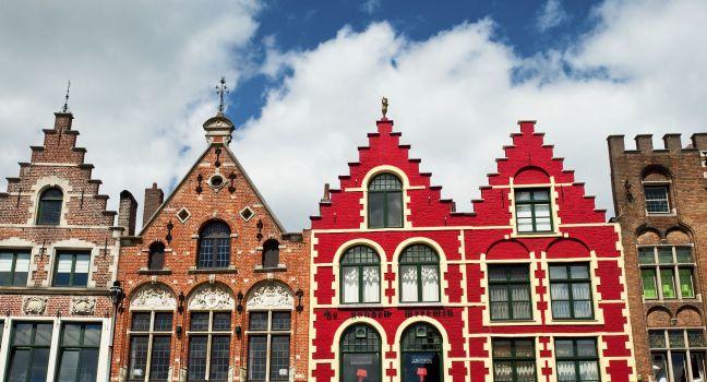 Colorful buildings in Bruges, Belgium 
