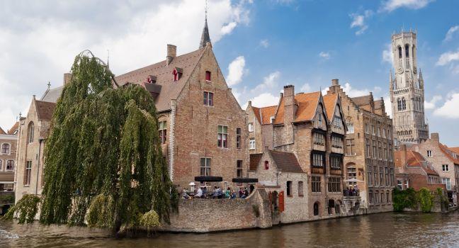 Rozenhoedkaai (Quai of the Rosary), and Belfry Tower, Bruges;