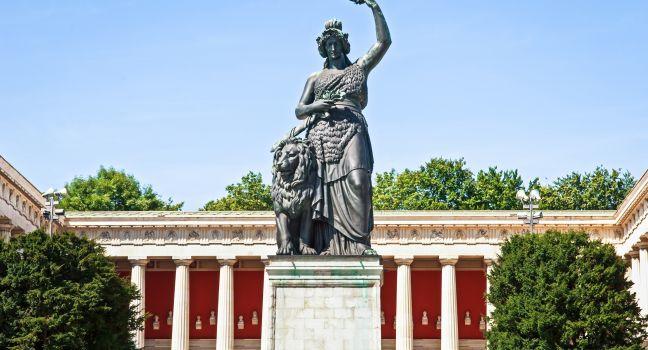 Bavaria Statue, Ludwigvorstadt, Munich, Germany, Europe.