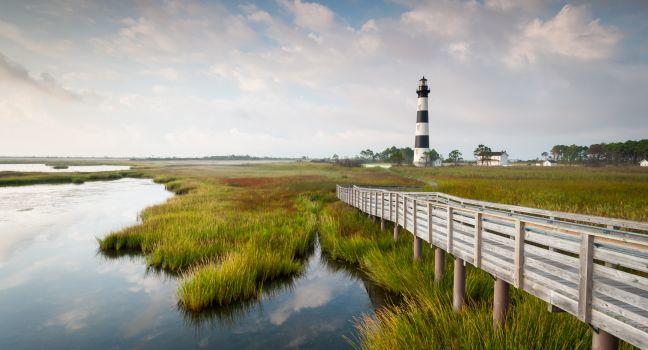 North Carolina Outer Banks Bodie Island Lighthouse Marsh on Cape Hatteras National Seashore