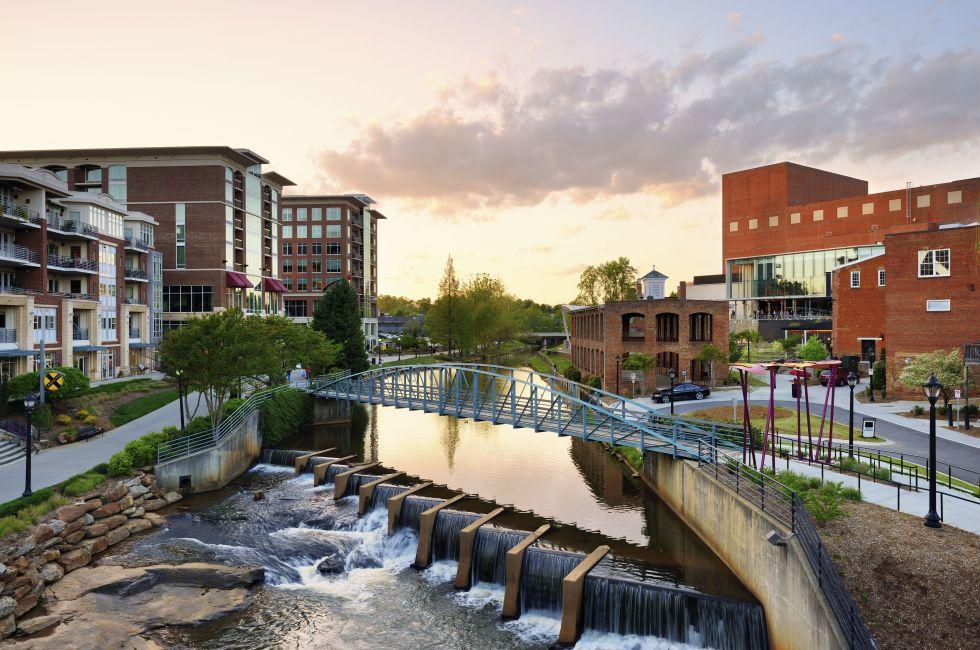 Downtown Greenville, South Carolina, USA.; Shutterstock ID 137054555; Project/Title: AARP; Downloader: Melanie Marin