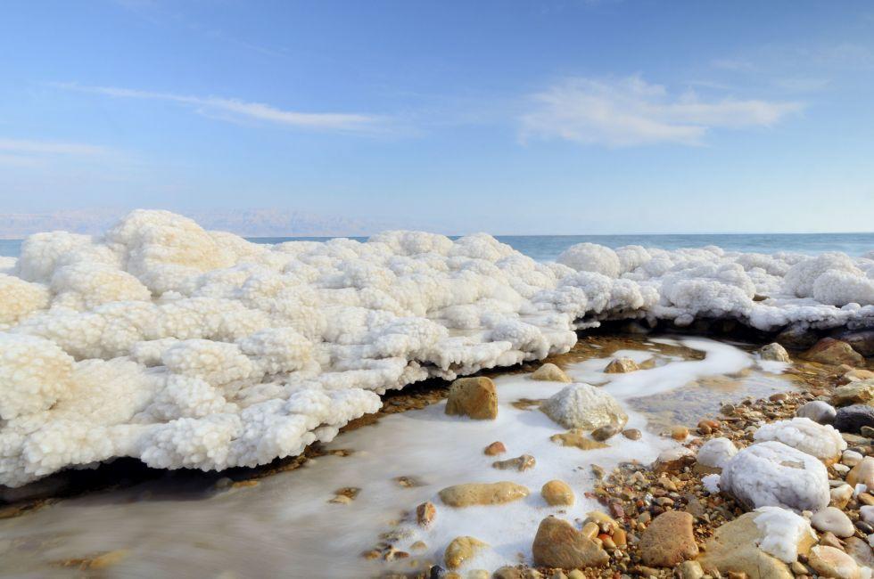 Salt formations in the Dead sea of Israel.; 