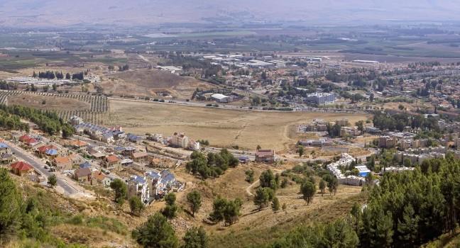 View from  the mountains on Kiryat Shmona town (the north of Israel);
