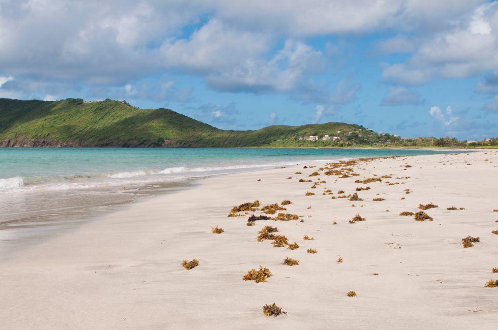 deserted sandy beach at Vieux Fort, Saint Lucia.