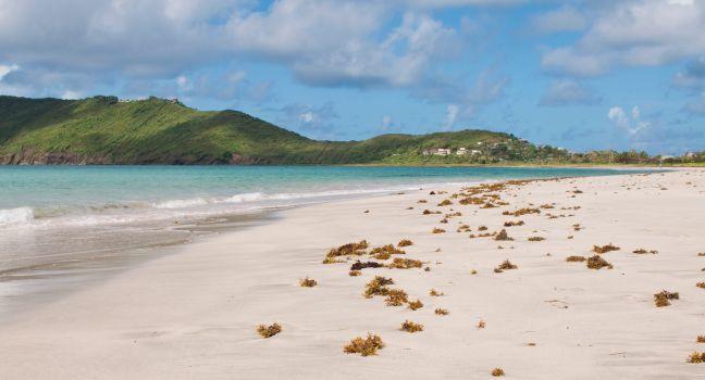 deserted sandy beach at Vieux Fort, Saint Lucia.