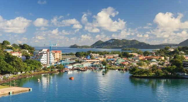 CASTRIES, ST LUCIA - NOVEMBER 7:  Castries waterfront pictured on November 7, 2013.  Castries is the capital of the island of St Lucia, one of the Windward Islands in the West Indies.