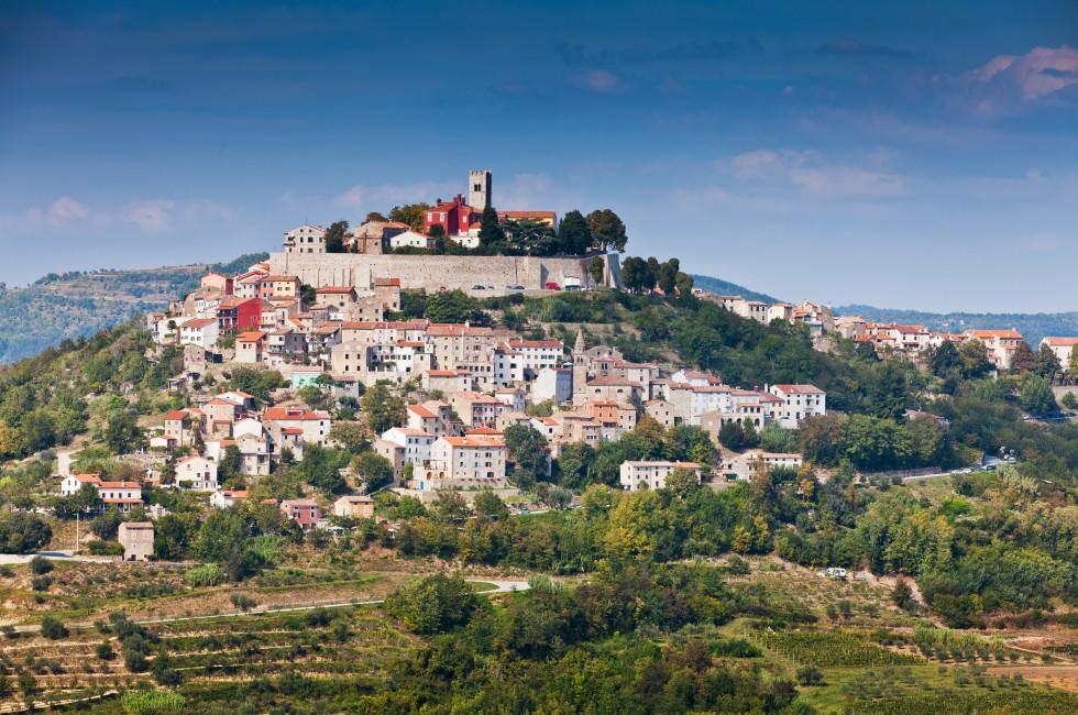 City Motovun on top of the hill on Istria peninsula in Croatia.