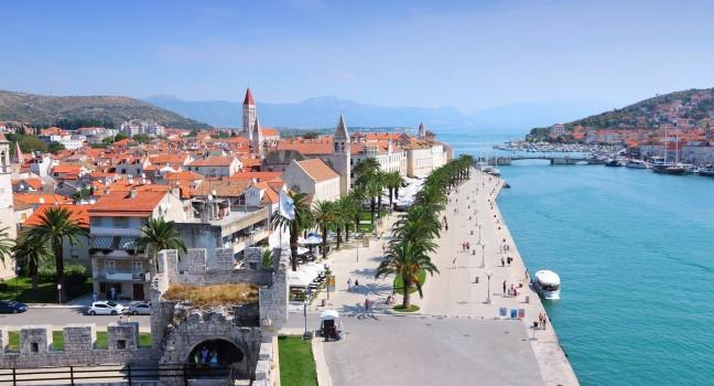 Croatia - skyline of Trogir in Dalmatia (UNESCO World Heritage Site).