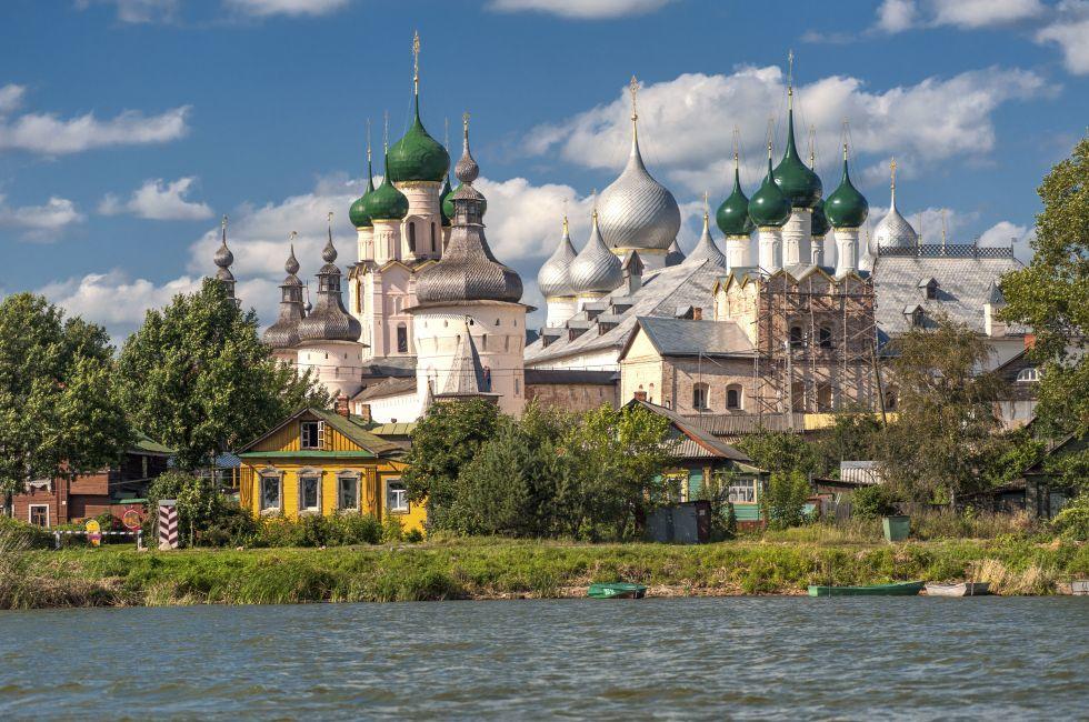 Rostov Kremlin, Russia, view from the Nero lake; Shutterstock ID 114104542; Project/Title: Moscow ebook