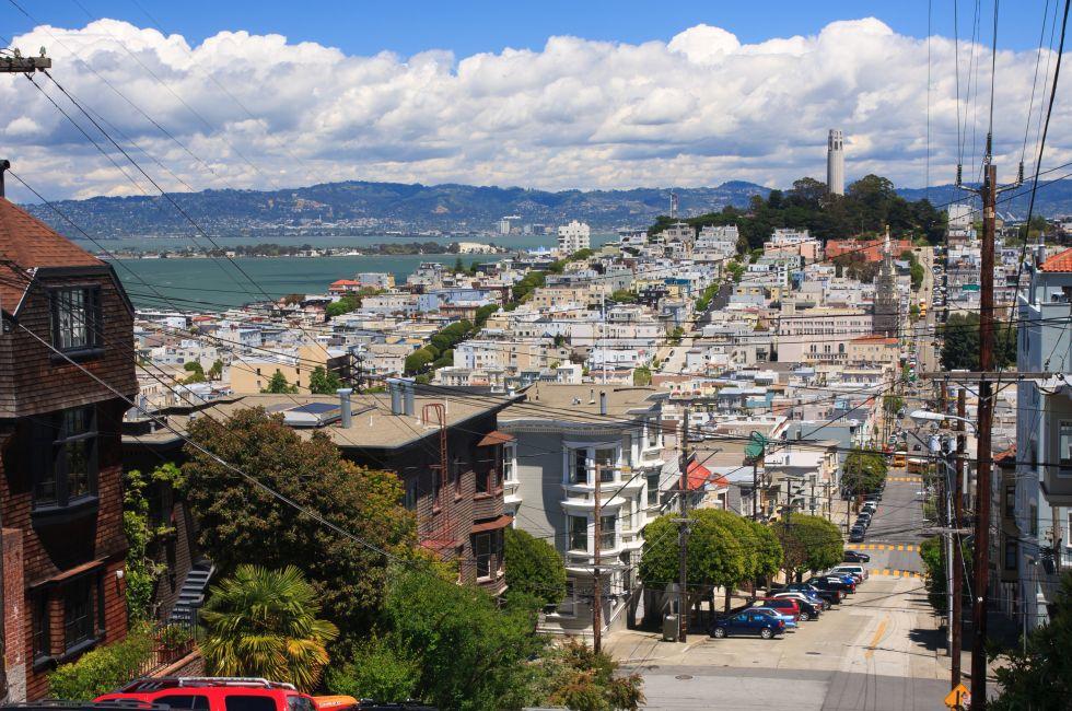 San Francisco streets seen from Russian Hill.