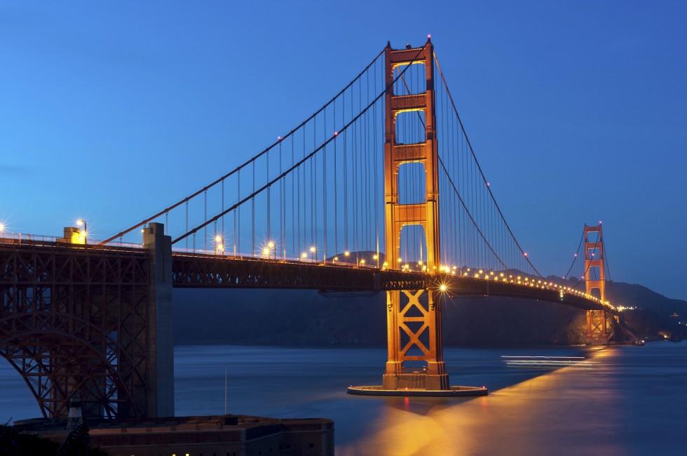 Night, The Golden Gate Bridge, San Francisco, California, USA